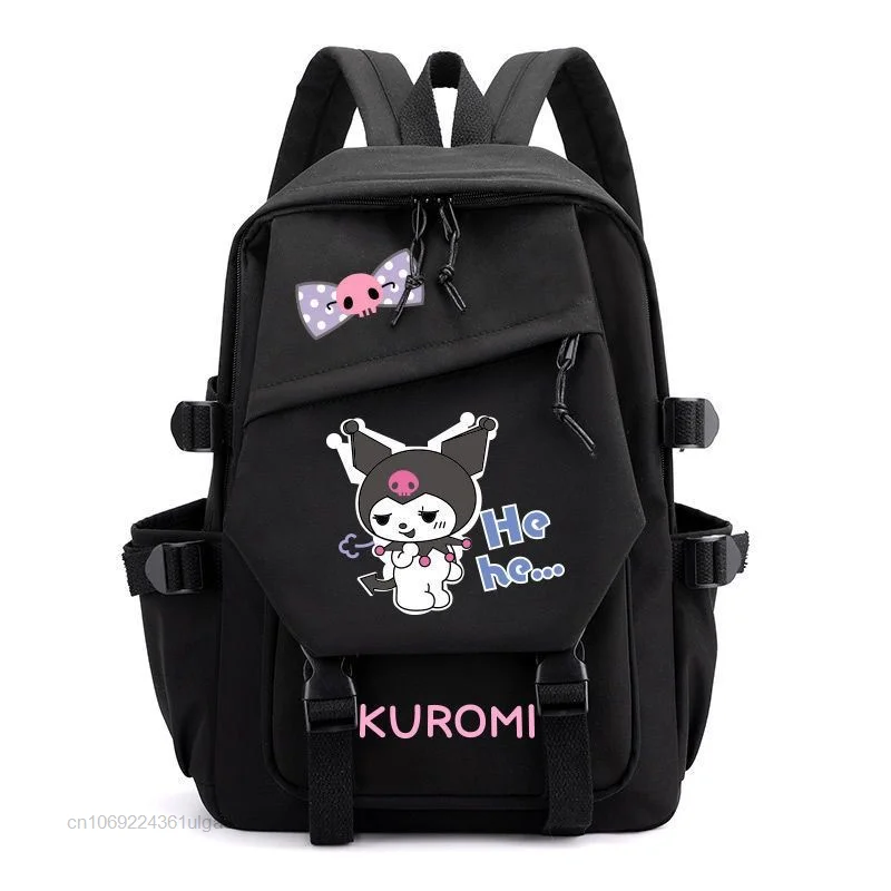 Sanrio – sac à dos avec imprimé de dessin animé Kuromi pour femme, fourre-tout d'école, esthétique, Double épaule, grande capacité, Y2k