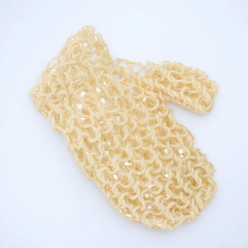Exfoliating Glove Sisal Hemp Washcloth Body Peeling Scrub Mitts Remove Impurities Leave Skin Refreshed Revitalized