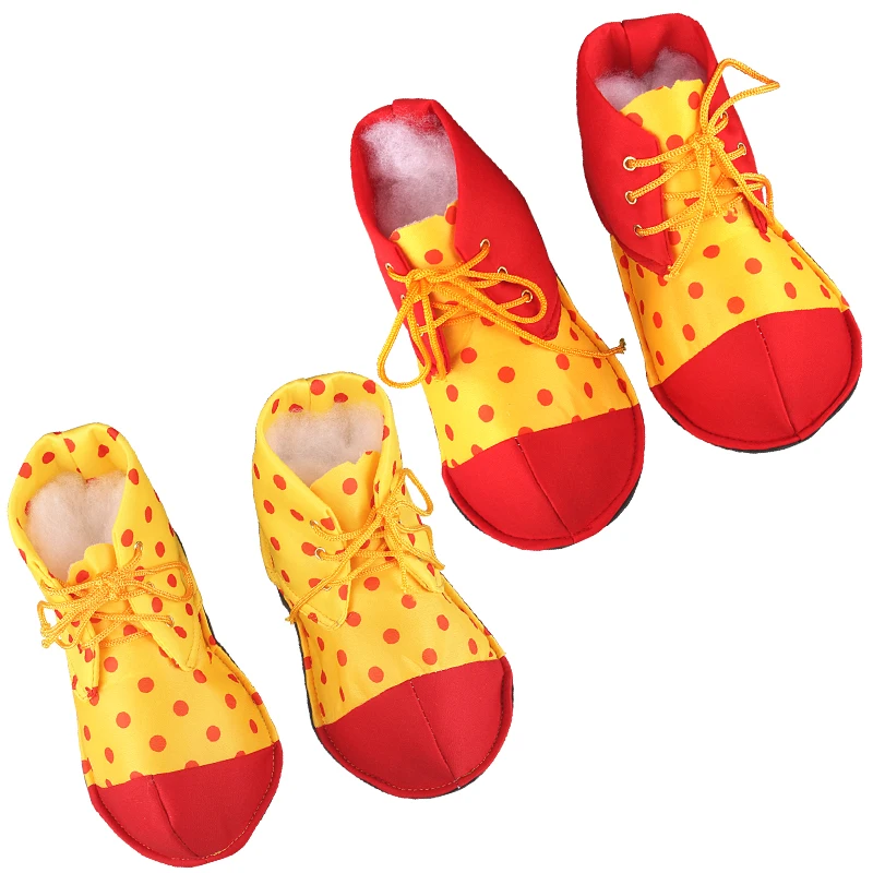 Children's Joker Shoes - Polka Dot Color blocked Joker Shoes, Halloween Party Shoes, Circus Props, Party Carnival Rainbow Shoes