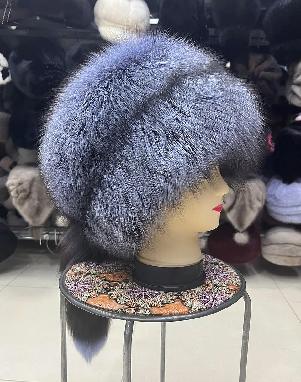 Winter Pelz Frauen Hut mit Schwanz Echt fuchs Pelzmütze Luxus Waschbär Pelz Mützen warmes Ohr schützen Unisex Bomber Hut Großhandel Hauben – Detail 14
