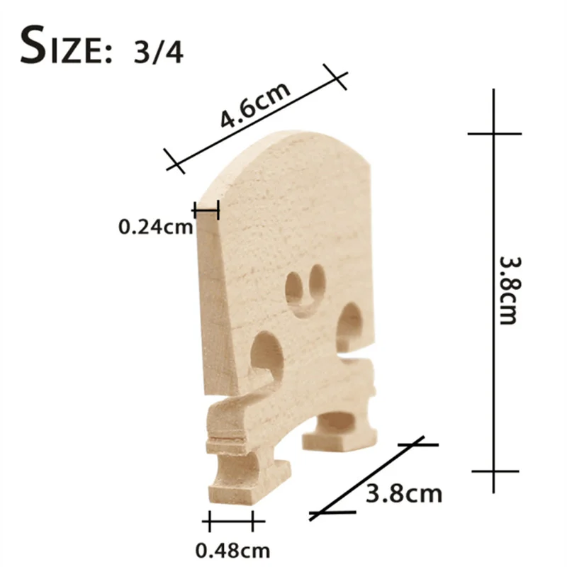 High Quality Maple Wood Regular Acoustic Violin Bridge 1/8 & 1/4 & 1/2 & 3/4 & 4/4 Optional Sizes Durable