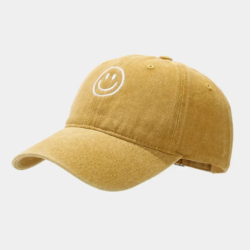 Gewaschene Baumwolle Baseball Caps Frauen Männer Weiche Snapback Hut Outdoor Sport Trucker Gorras Lächeln Gesicht Stickerei Hip Hop Papa Hut Geschenke – Detail 7
