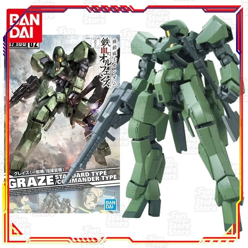 Bandai Gundam Model Kit Graze Commander Type Gunpla Anime Figure TV Series Collection Official Licensed Action Toy for Fans