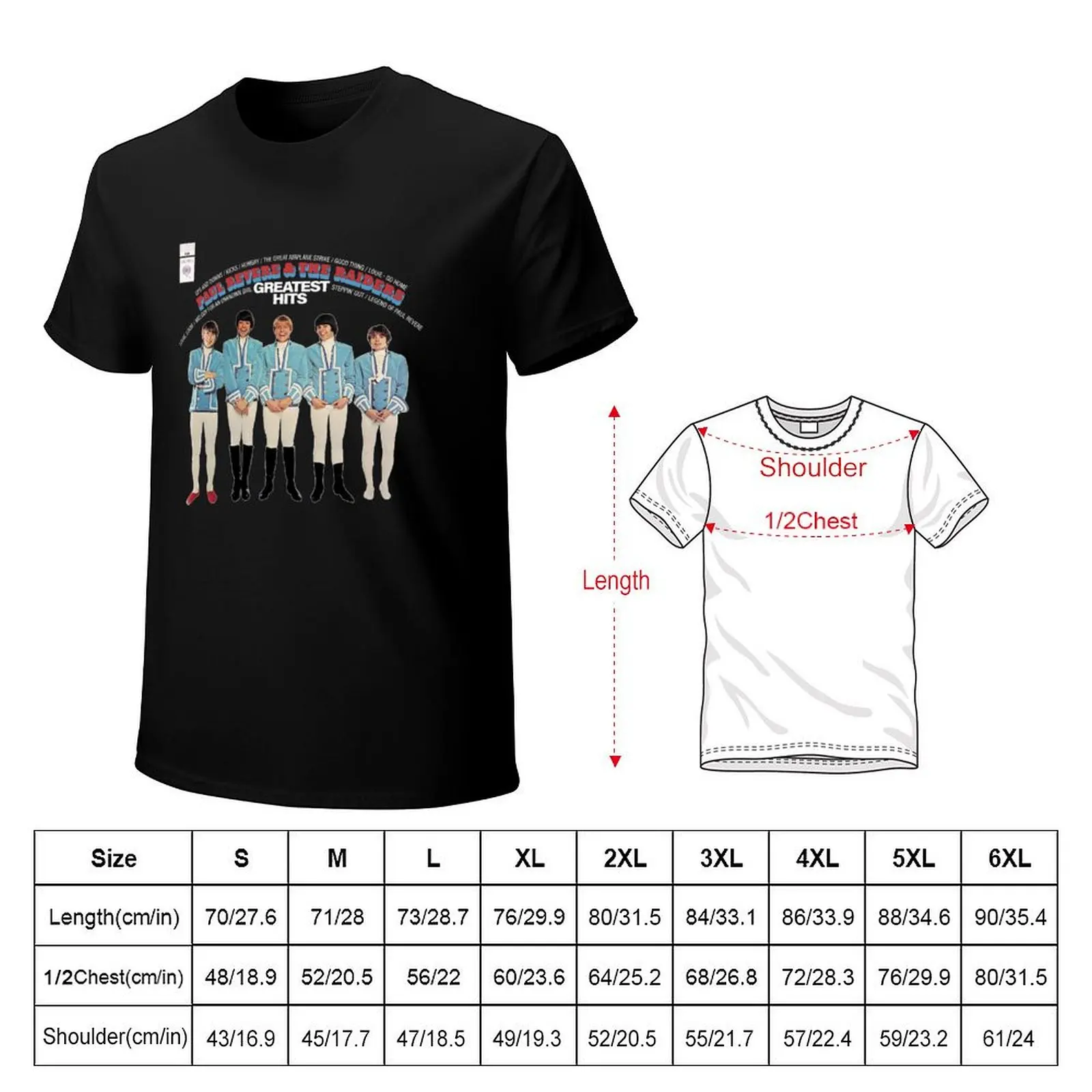 Paul Revere &Amp; The Ráídérs Greatest Hits T-Shirt cotton t shirts high quality T-Shirt