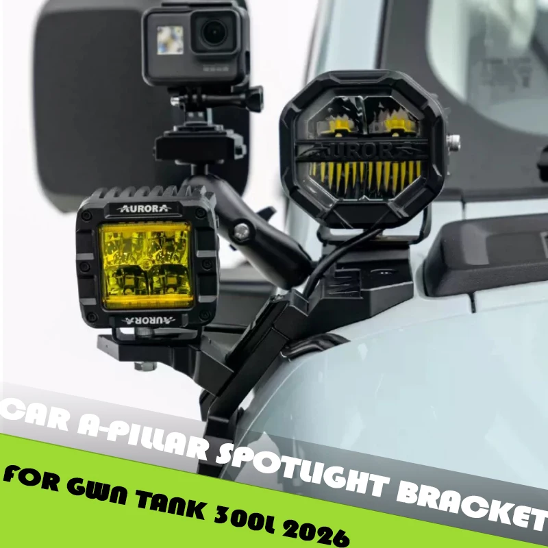 Car A-pillar Spotlight Bracket Fit for GWM Tank 300L Long Wheelbase Version Modified Car Hood Extension Rack Spotlight Bracket