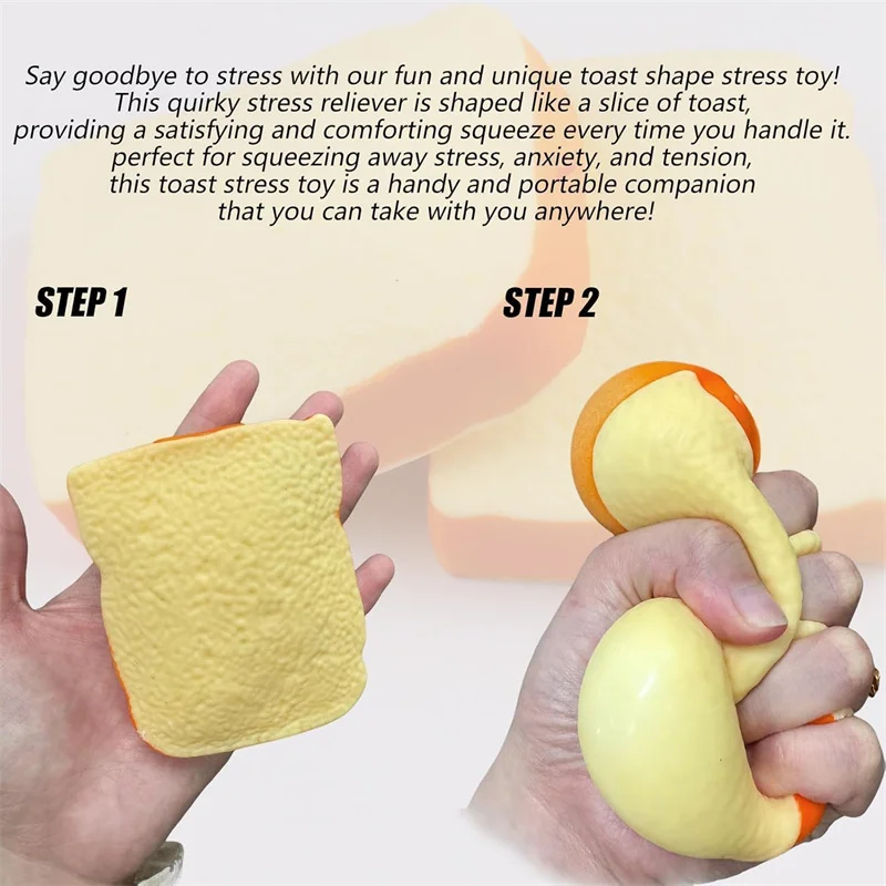 Soft Croissant Toast Sliced Shape Bread Stress Toy Anxiety Relief Fake Food Toy for Kids Adult Tricky Funny Birthday Gifts