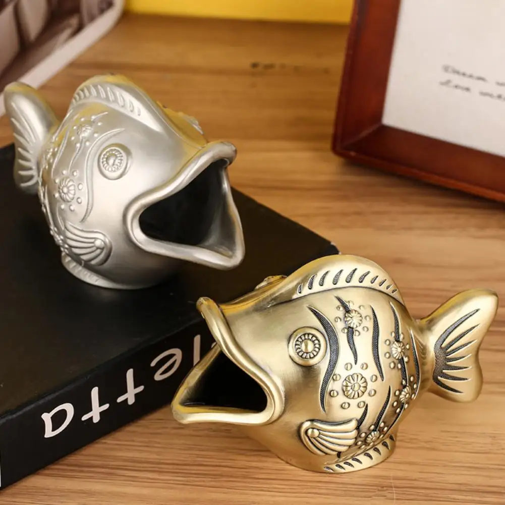 

Vintage Fish Ash Tray Relief Carving Fish Shape Large Opening Ashtray Portable Decorative Cigarette Holder Tobacco Smoking Tray