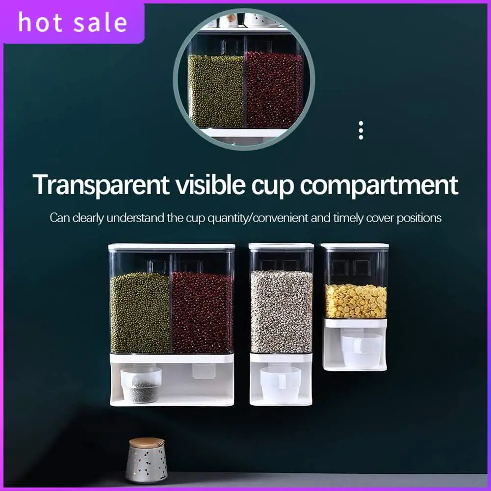 

LICG-Wall-Mounted Dry Food Dispenser, Cereal Dispenser,Storage Cereal Container, For Cereal,Rice Kitchen Storage Containers