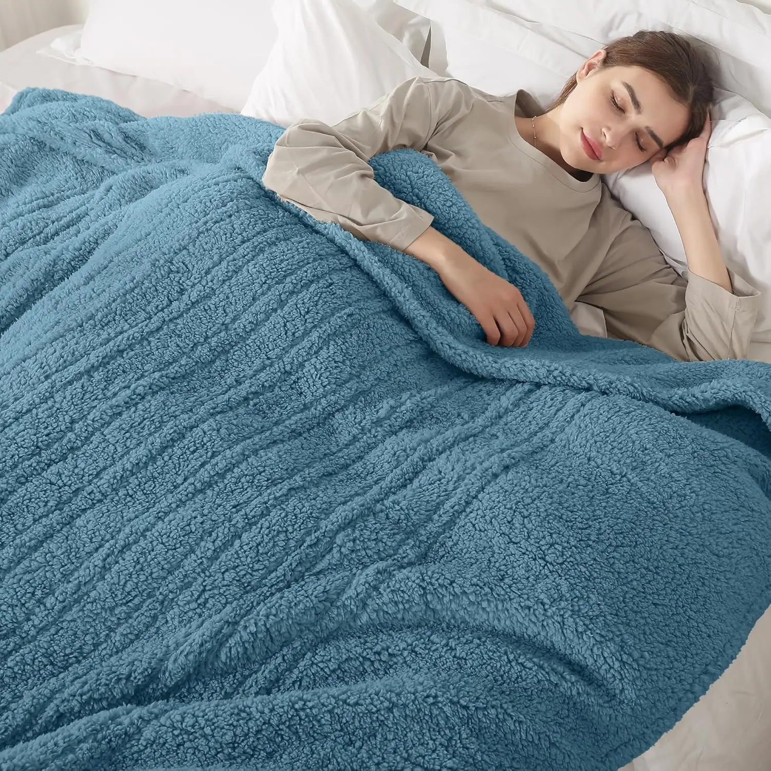 

Full Size Electric Heated Blanket with 6 Heat Levels, Adjustable Timer, Soft Sherpa Fabric, ETL Certified for Cozy Sleep