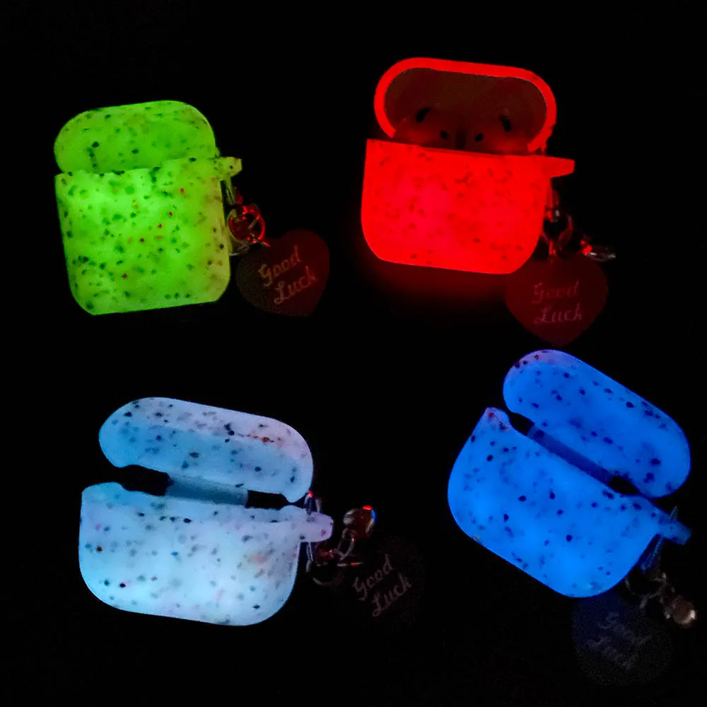 Apple AirPods 4 Pro 2 용 빛나는 이어폰 케이스 AirPods 1 2 3 용 소프트 실리콘 형광 무선 헤드셋 보호 케이스
