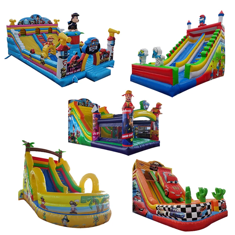 바운서 드라이 바운스 장애물 및 초고층 인플레이터블 슬라이드 유니섹스 1피스 캐슬 로고 무료 강력한 PVC 5-7일 내 발송