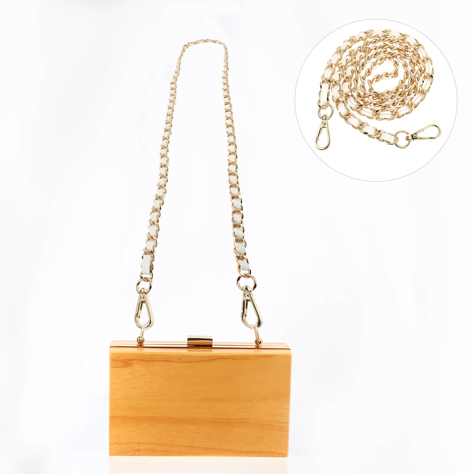 

1 шт. Стильная цепочка для сумки из ПУ, съемный плечевой ремень, металлическая цепочка, сменный аксессуар для сумок, клатчей и кошельков