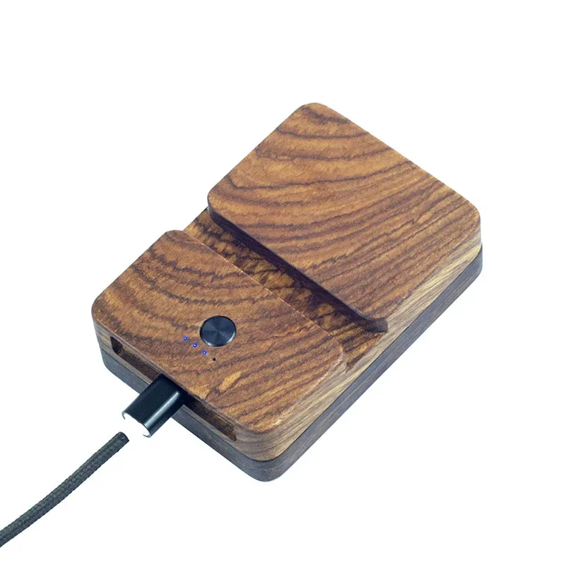 Solid Wood Original Personalized Company Logo Customized Gift Mobile Phone Holder Mobile Power Supply 10000 mA Power Bank