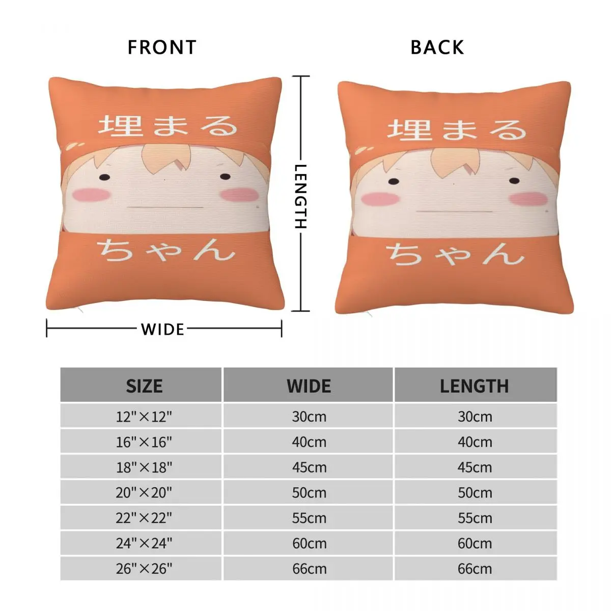 Umaru Chan Anime Pillow Cover Cushion Cover Polyester Design Pillow Case Vintage Pillowcases For Sofa Home Decorative