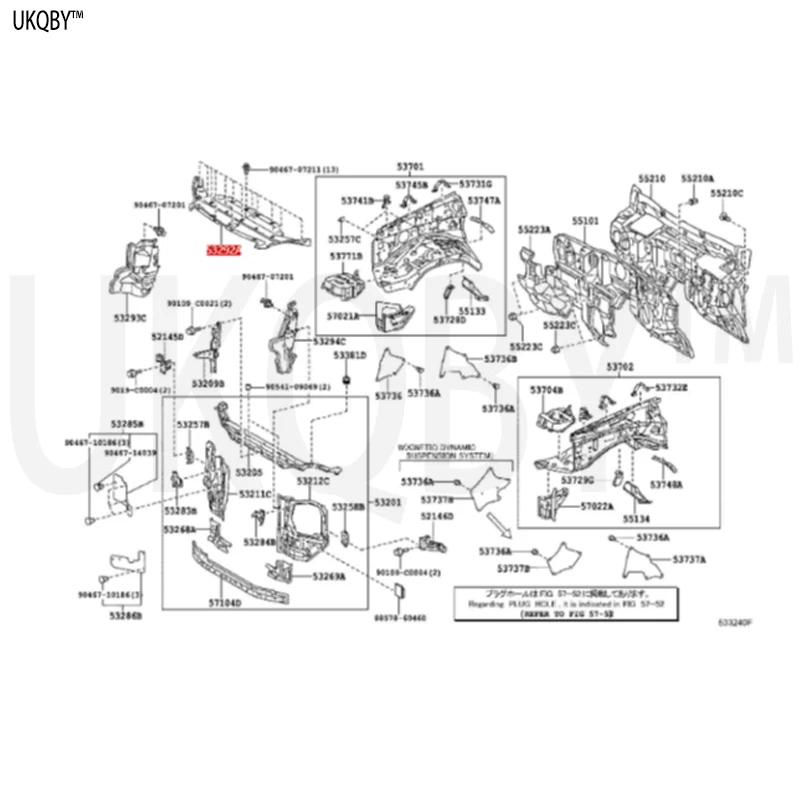Sealing components for the bracket on the radiator 532920G010 5329260080