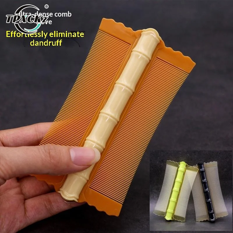 SL Plastic Bamboo Node Comb Double Sided Encrypted Teeth Removing Head Lice Dandruff Removal Scalp Hair Comb Practical Tool