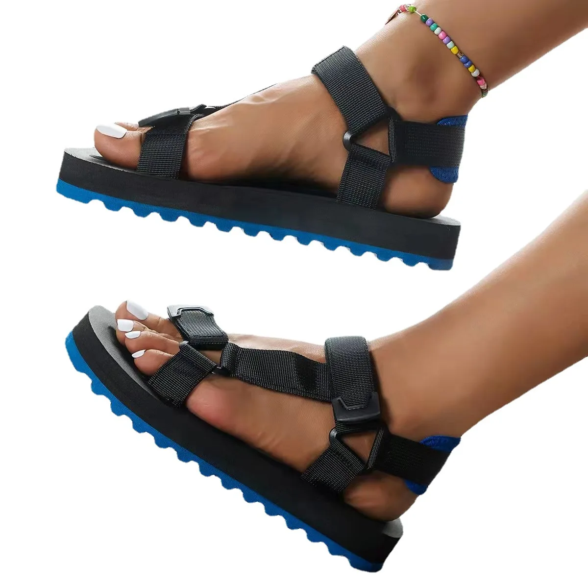 Summer 2022 New European and American Plus Size Thick-soled  Beach Sandals