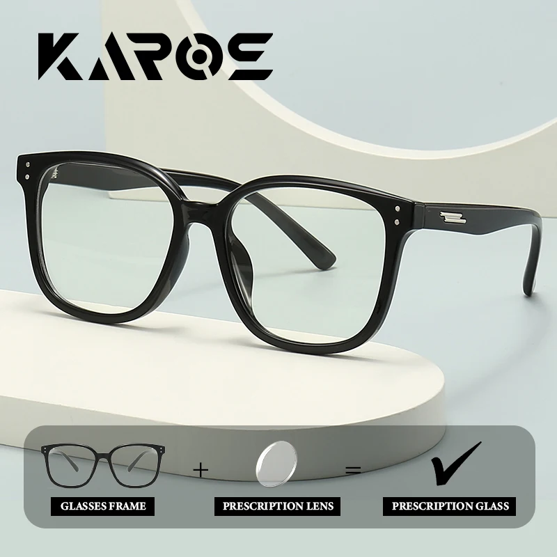 

KAROS Large Round Frame Prescription Glasses for Women Men Photochromic Anti-Blue Light Progressive Multifocal Reading