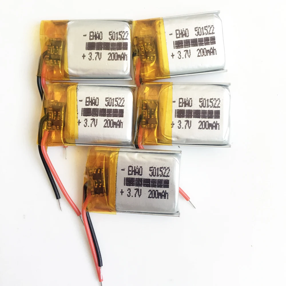 5 szt. 3.7V 200mAh 501522 akumulator litowo-polimerowy Lipo do Bluetooth Bluetooth Smart Watch długopis zestaw słuchawkowy rejestrator