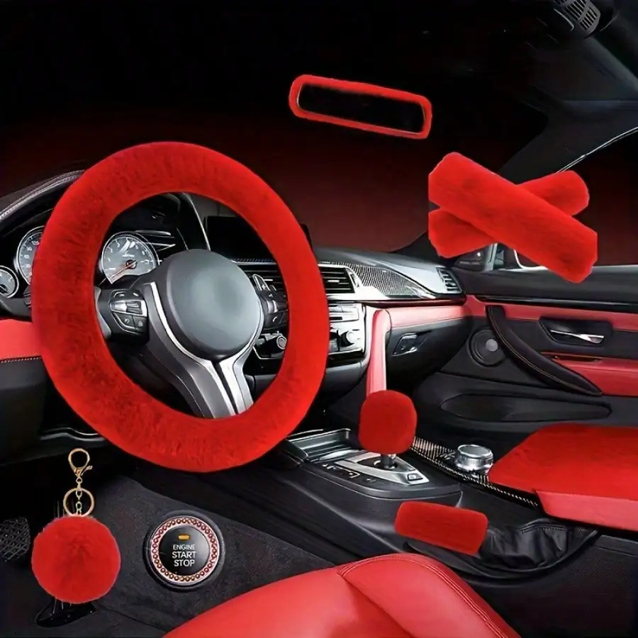 

Комплект из 9 плюшевых салона автомобиля, чехол на руль, наплечники и многое другое