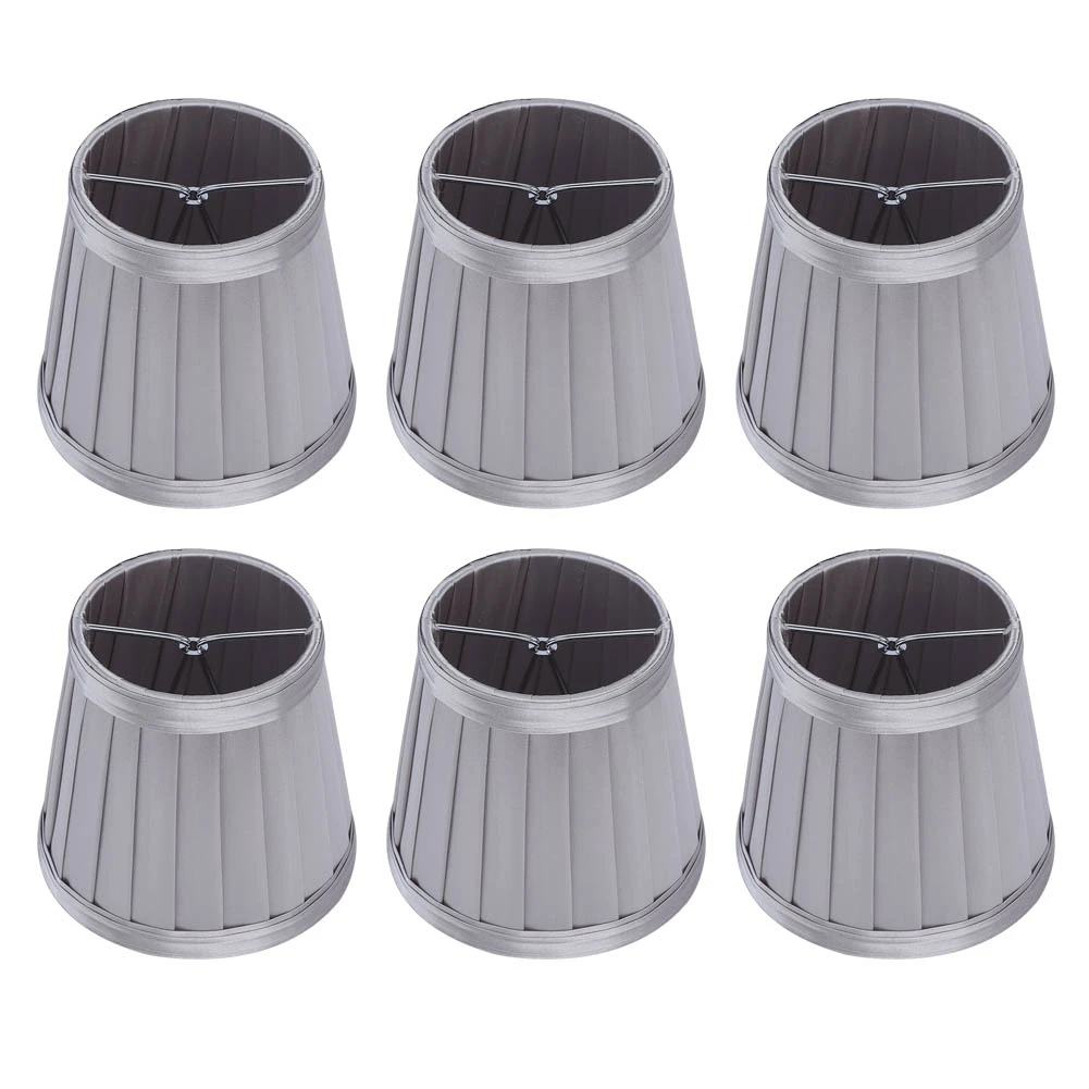 6Pcs Bedroom Cloth Fabric Lampshade Lamp Cover Shade for E14 Chandelier Wall Light Bulb