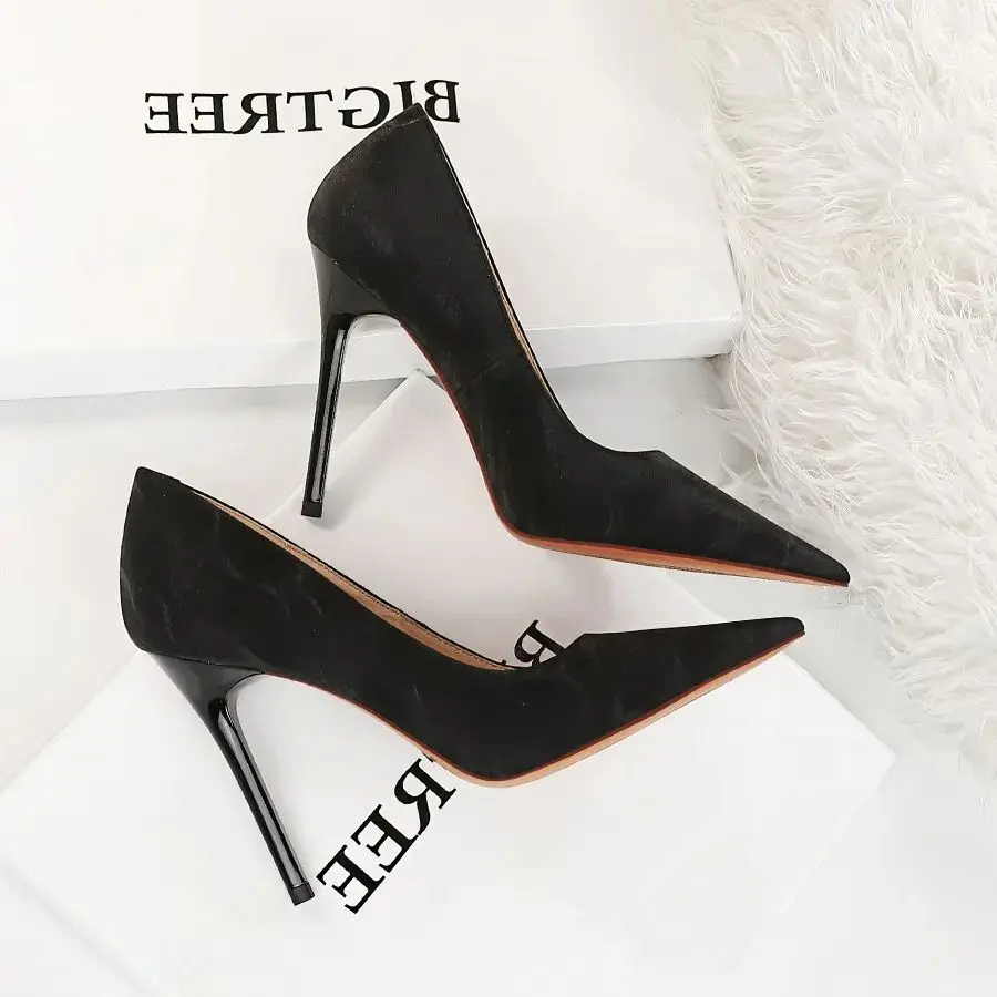 Retro Spring Autumn Women Pumps Pointed Stiletto High Heels Nightclub Shoes 2024 New Grace Simplicity European American 3169-2