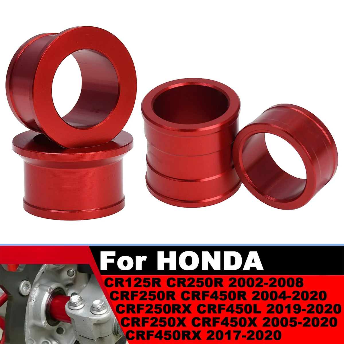 

Motorcycle CNC Aluminum Front Rear Wheel Hub Spacer For Honda CR CRF 450R CR125R CRF250R CR250R CRF 450X Dirt Bike Motocross