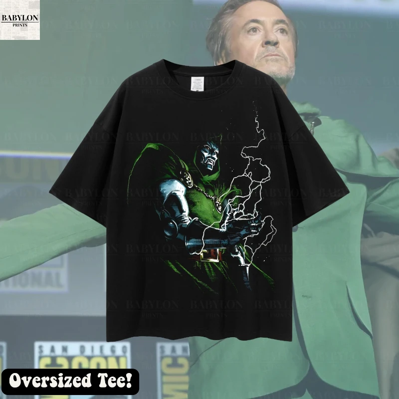 Camisa Retro de Doctor Doom de gran tamaño, camisa de Los Vengadores, camisa de cómic Retro, camiseta de ropa de calle Retro, camiseta de Los Vengadores