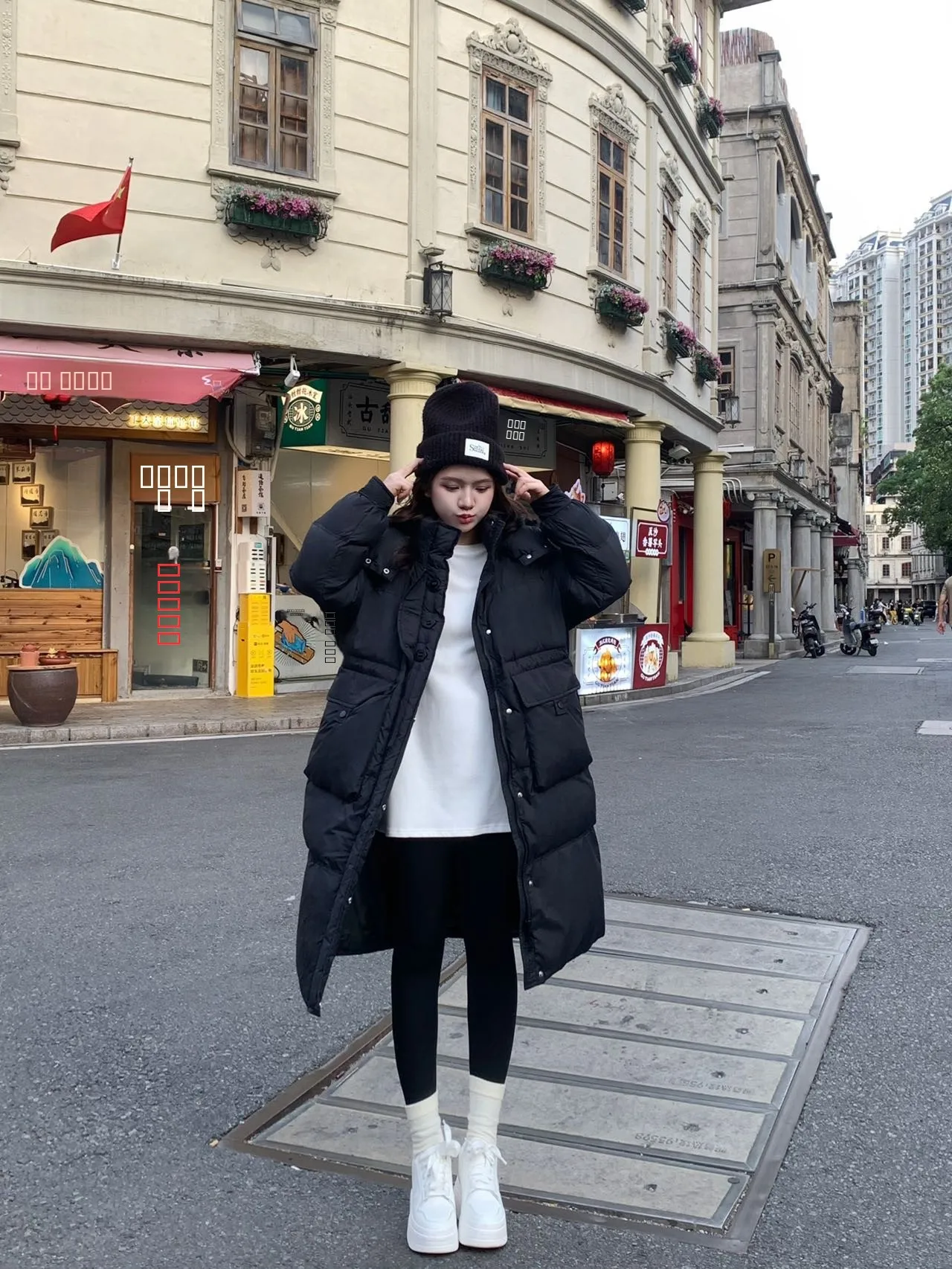 

Утепленное пуховое пальто средней длины с капюшоном в корейском стиле, простое и модное, для повседневной носки, женское, из хлопка, белое, с наполнителем из пуха