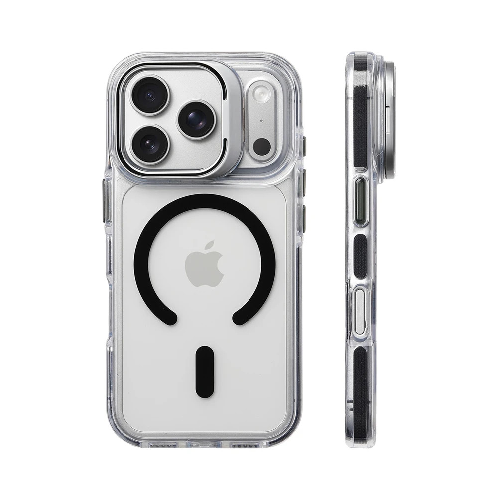 Luksusowe, odporne na wstrząsy, przezroczyste etui z magnetycznym mocowaniem do iPhone 18 17 Pro Max 16 15 14 13 12 Plus, kompatybilne z Magsafe, z ochroną obiektywu i funkcją stojaka. — zdjęcie produktu 4
