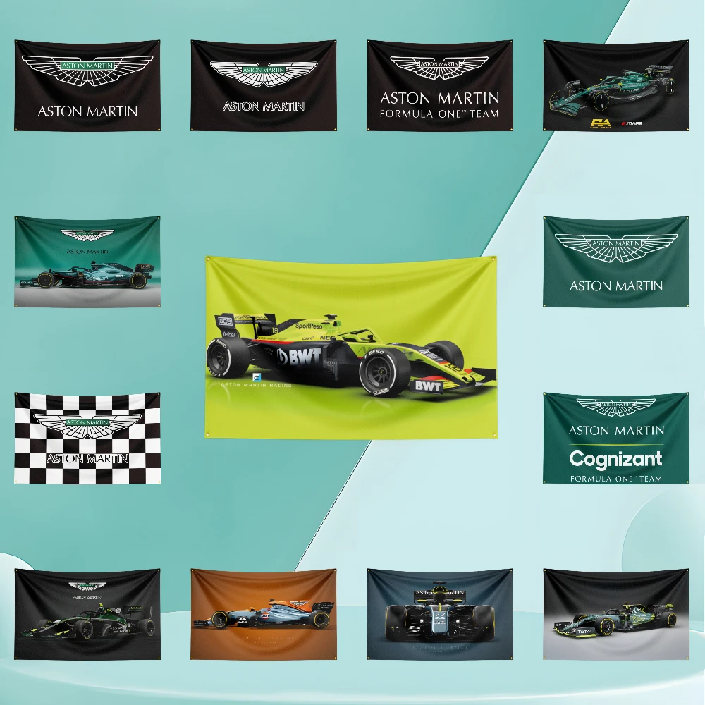 

A-ASTON MARTIN Car Flag Banner 3x5ft Polyester with Brass Grommets HD Printing Exhibition, Racing, Car Fans, Porch, Garage Decor