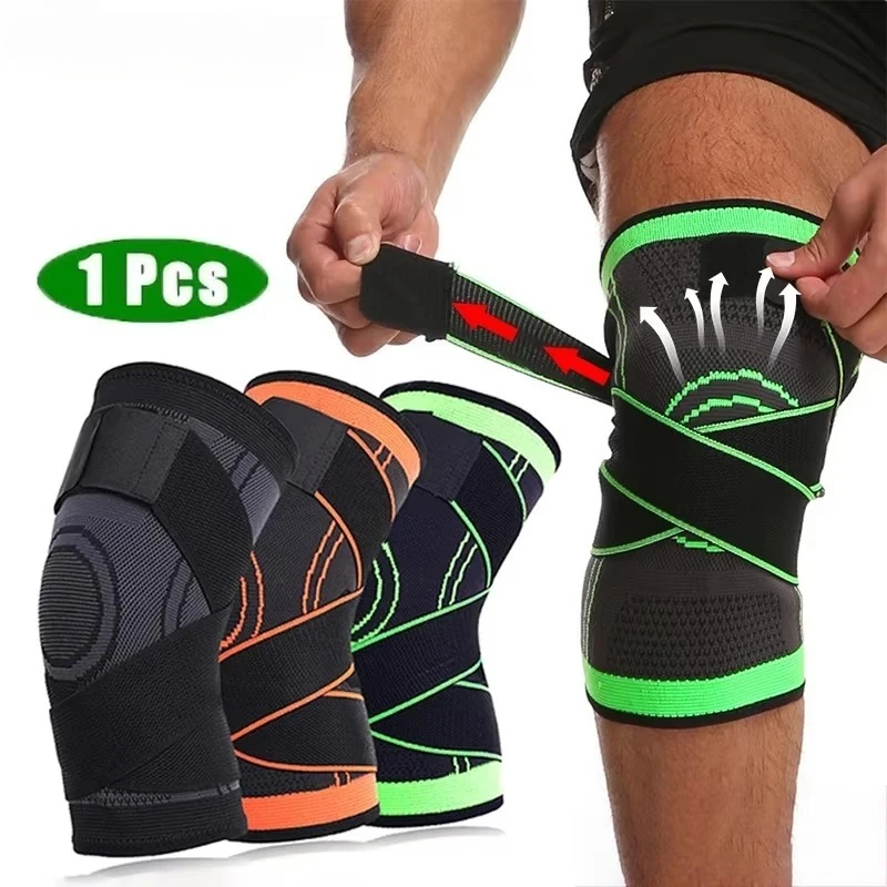 Knee Compressions Sleeve with Adjustable Straps Running Working Out and Sports Hiking Meniscus Tear Arthritis Joint Pain Relief