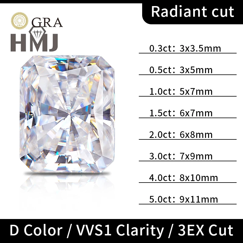 

Super White D Color Moissanite Diamond Round Oval / Pear / Radiant / Emerald / Heart / Princess / Cushion / Asscher Triangle