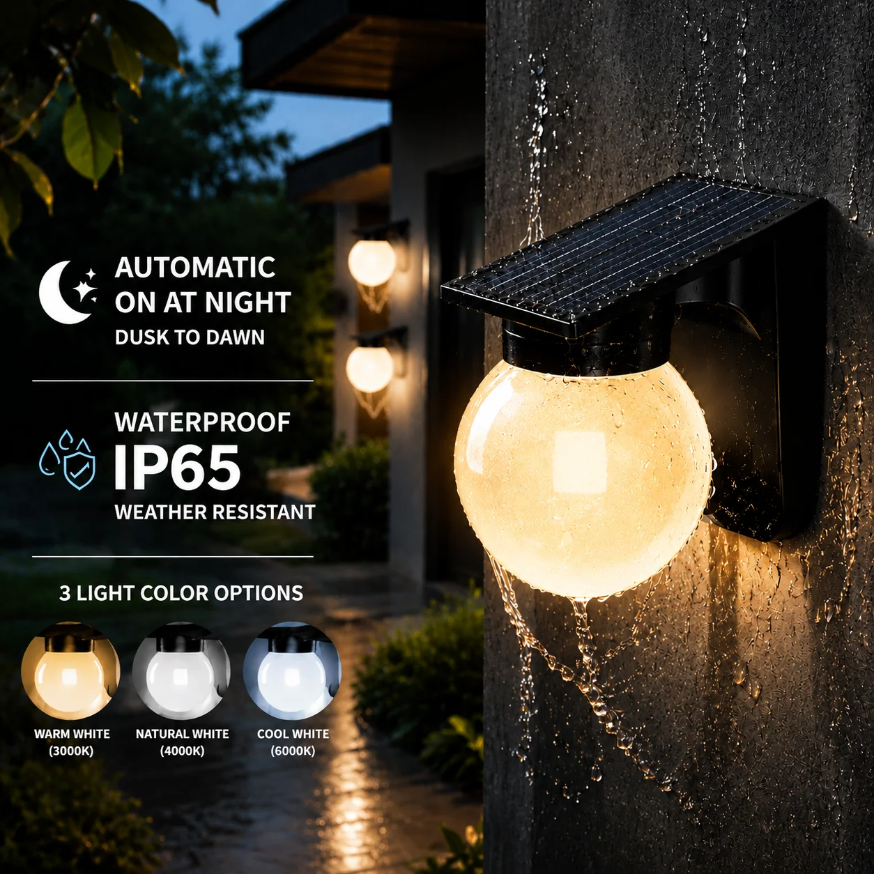Home Security Lights Outdoors - Outdoor Solar Wall Lamp Waterproof IP65
