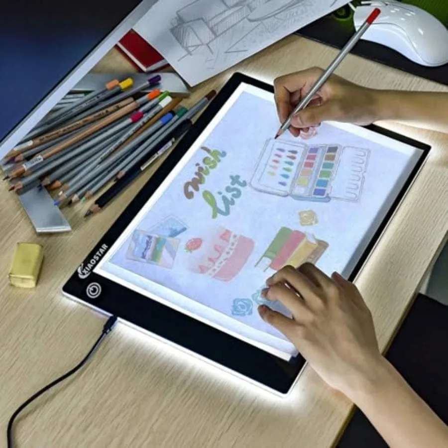 

Light Box Drawing Pad Tracing Board with Type-C Charge Cable and Brightness Adjustable for Artists AnimationDrawing Sketching A