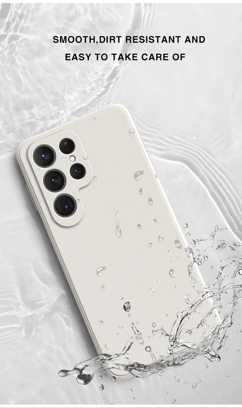 Quadratische Flüssigsilikon-Handyhülle für Samsung Galaxy S24 ULtra S22 S23 fe S24 Plus S24 Ultra 5G stoßfeste Hüllen – Detail 7