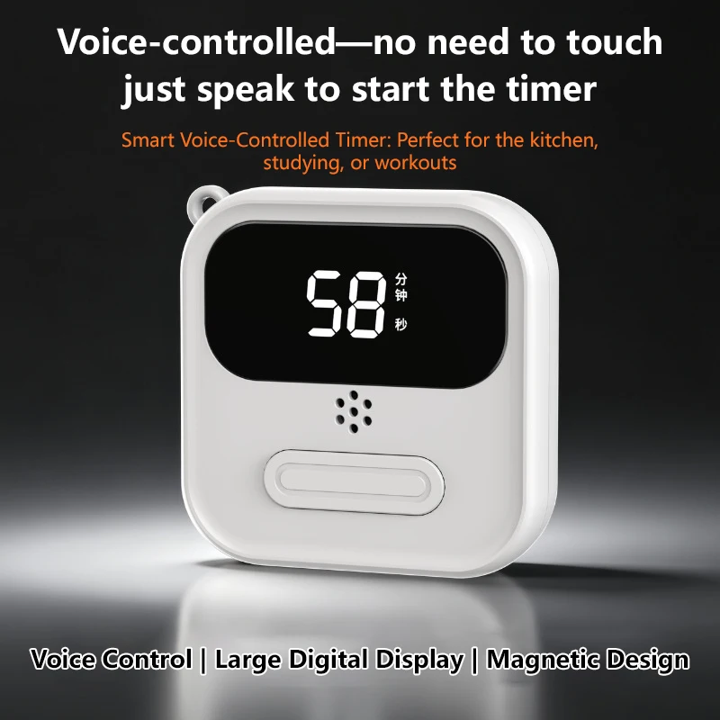 New Magnetic Smart  Preset Time Voice Timer Kitchen Countdown Reminder Self-Discipline Timer for Students Countdown Alarm Clock