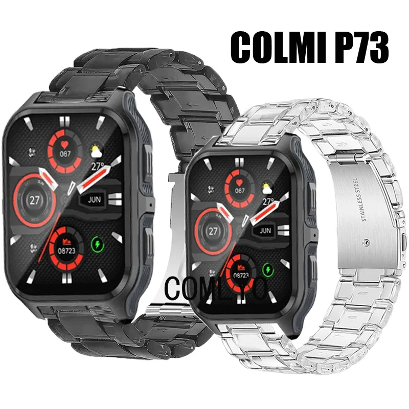 For COLMI P73 Strap Wristband Plastic Clear Smart Watch Women men Band