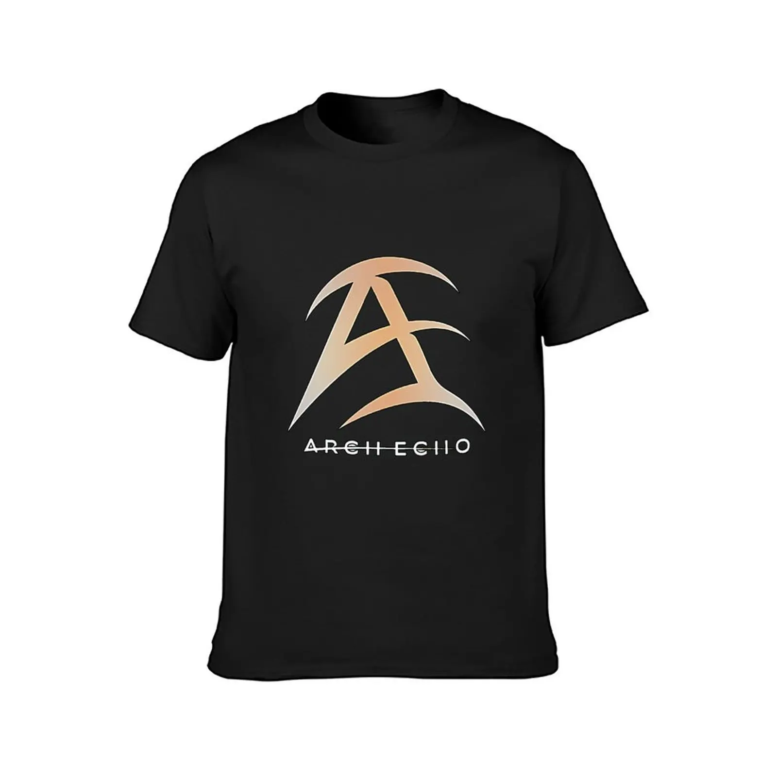 T-shirt Arch Echo - Logo para homens, roupas estéticas, tops lisos, blusa