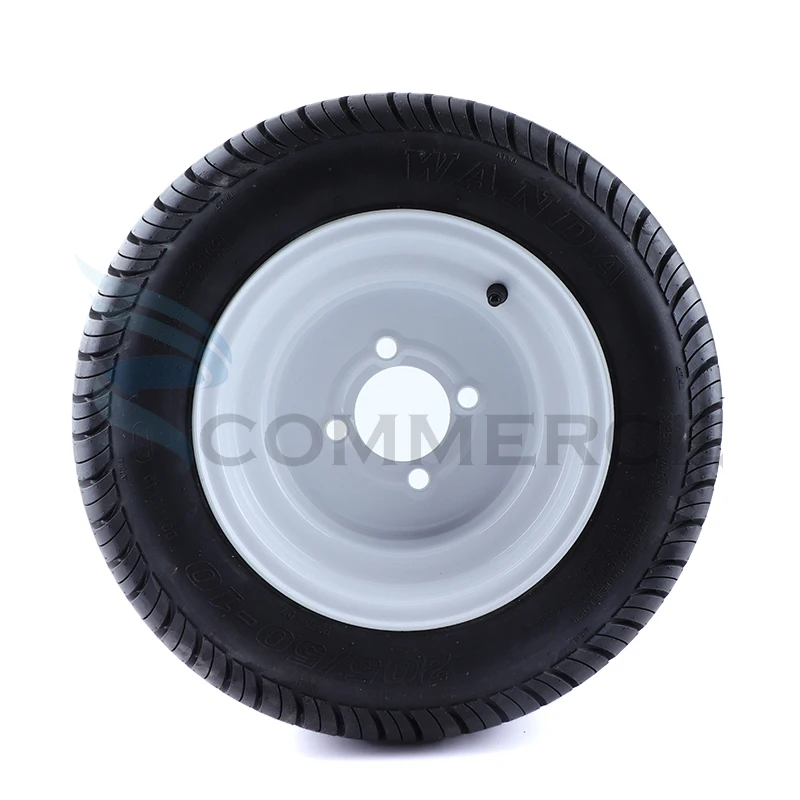 High quality 10 inch Road Vacuum Tyre wheel White hub with 205/50-10 Tubeless tire For ATV golf cart UTV Buggy Quad Bike wheels