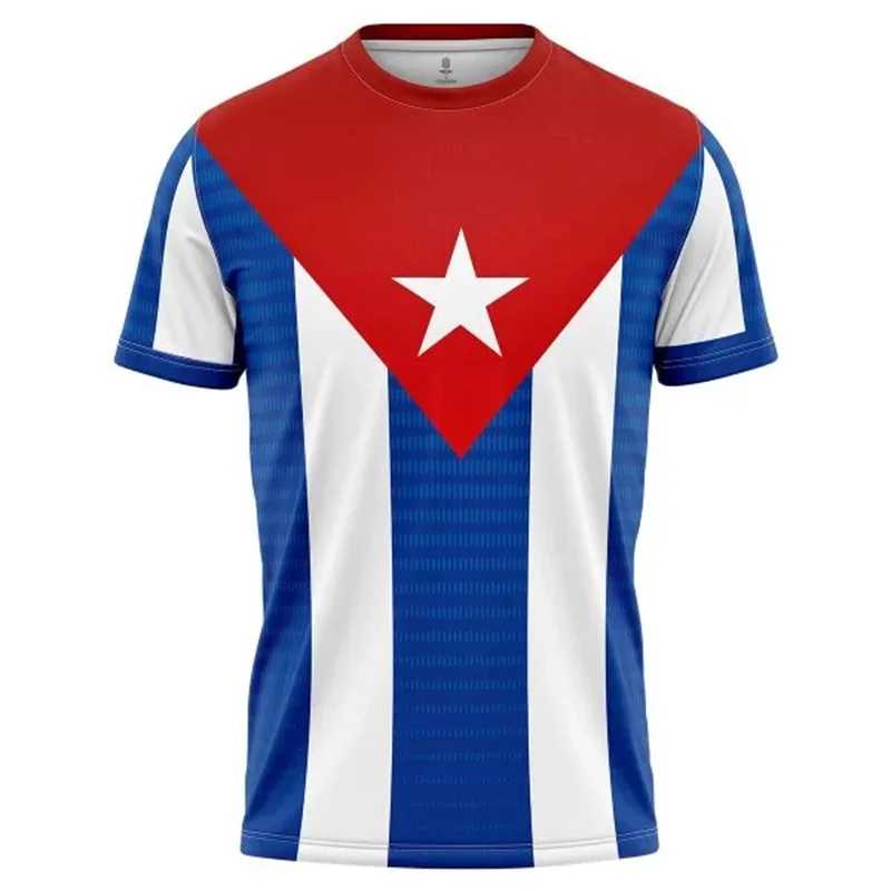 Cuba Football T-shirt For Men Camo Stripes Sport Short Sleeve T Shirts 2025 Novelty Summer Fashion Loose Breathable Mens Tee Top