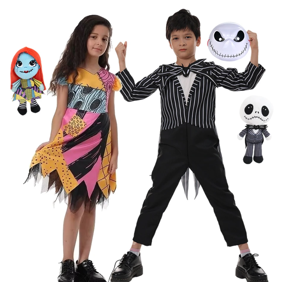 2026 Halloween Sally Jack Cosplay Kostüm für Jungen und Mädchen Weihnachten Rollenspiel Verkleidung
