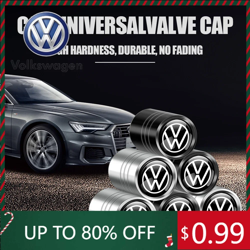 

Для VW Volkswagen Jetta MK5 Golf, 4 шт., противоугонные металлические колпачки для вентилей шин, автоаксессуары для Volkswagen Caddy Scirocco CC