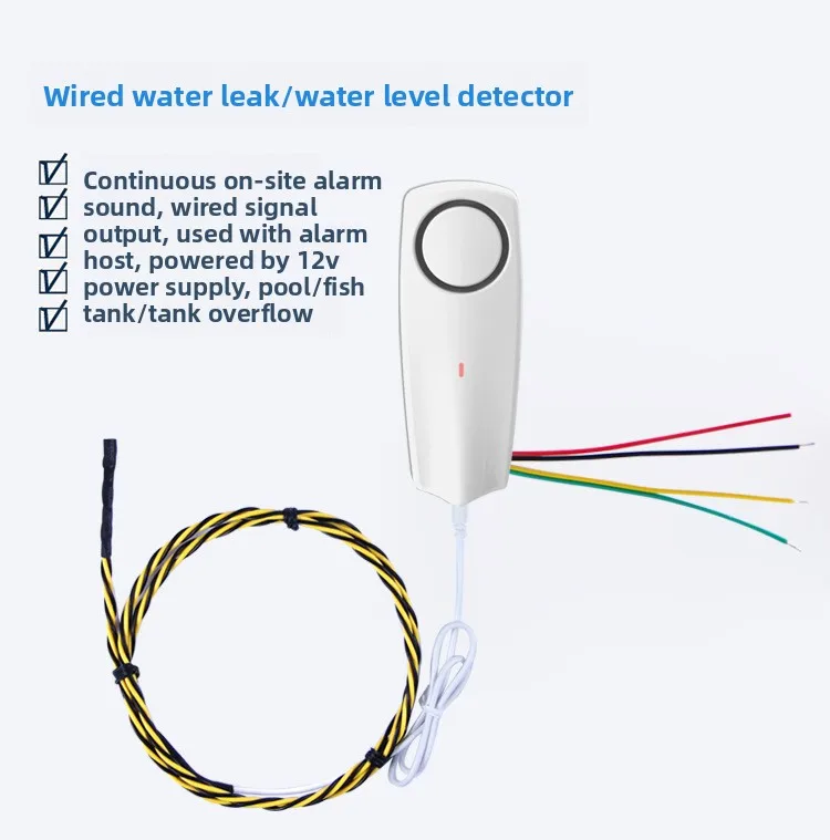 SN921L-1m Wired Anti-Leakage Flood Alarm Water Level Overflow Sensor Wired Signal Output Linkage Alarm Gas Detector