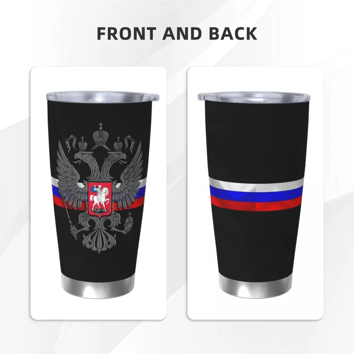 Russia Proud Tumbler Vacuum Insulated Russian Flag CCCP Socialist Thermal Cup Stainless Steel Travel Outdoor Mugs Water Bottle,