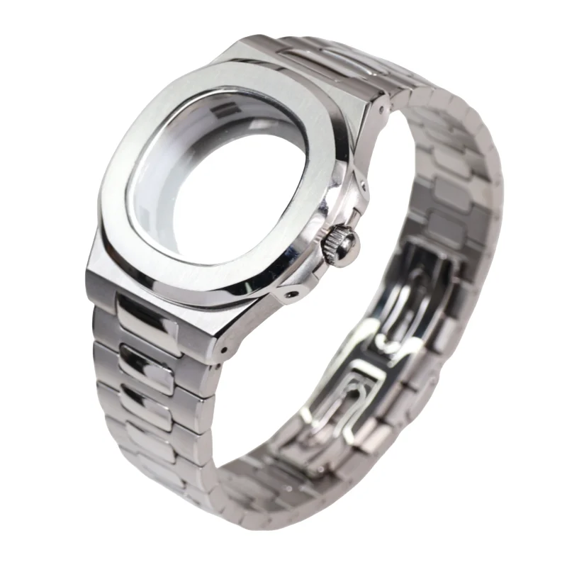 High quality sapphire crystal Waterproof 40mm Square Watch Case Accessories for Nautilus Style Watches NH35 NH36 NH38 Movt