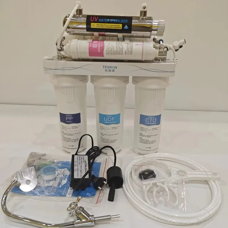 Countertop Undersink Wall-mounted 6 Stage 0.01 Micron Ultrafiltration System Water Purifier Machine with UV Light