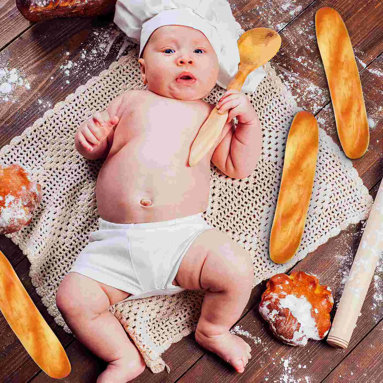 3 Pcs Artificial Long Bread Photo Props Creative Baguette Toy Set Realistic Child Models