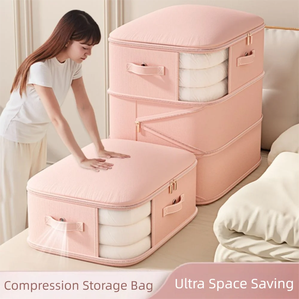 

Large Capacity Compression Storage Bag Visual Window Foldable Closet Sorting Bags Dustproof Moisture-proof Duvet Organizer