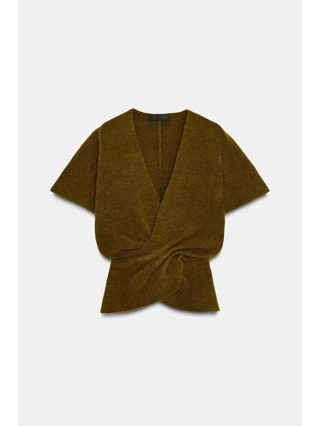 الشتاء محبوك عادية ort Sve العلوي المرأة فضفاضة تناسب V-Ne مطوية التفاصيل الترفيه Faion اللون الأساسي